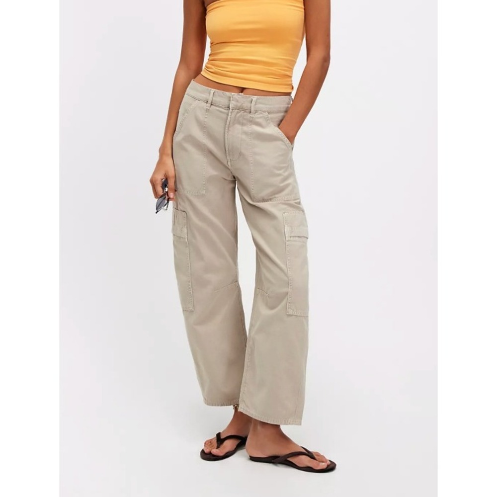 CITIZENS OF HUMANITY Marcelle Cargo Tan Wide Leg Pants Women's Size 27 Khaki